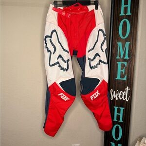 Fox Kids Red and White Motocross Pants